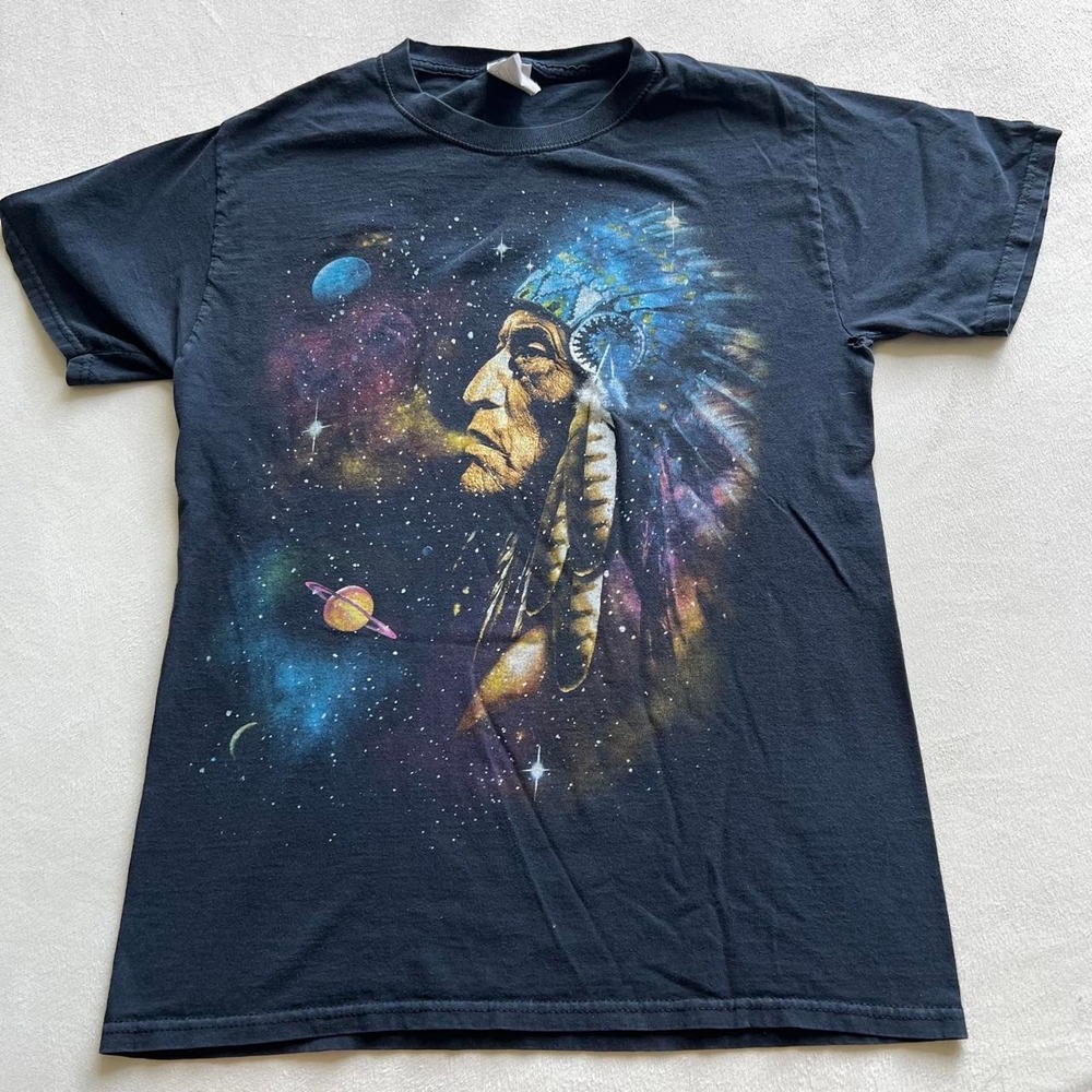 vintage 2000s galaxy cosmic headdress planets starts space psychedelic